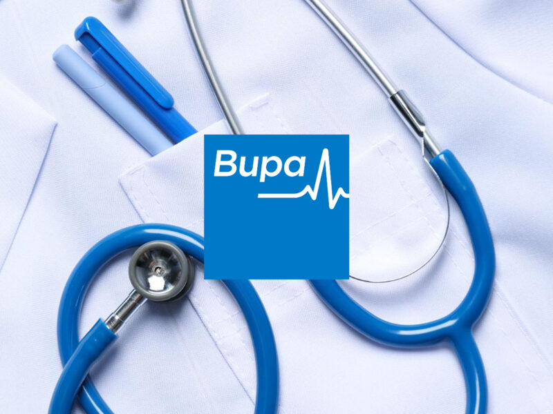 Bupa logo and stethescope image