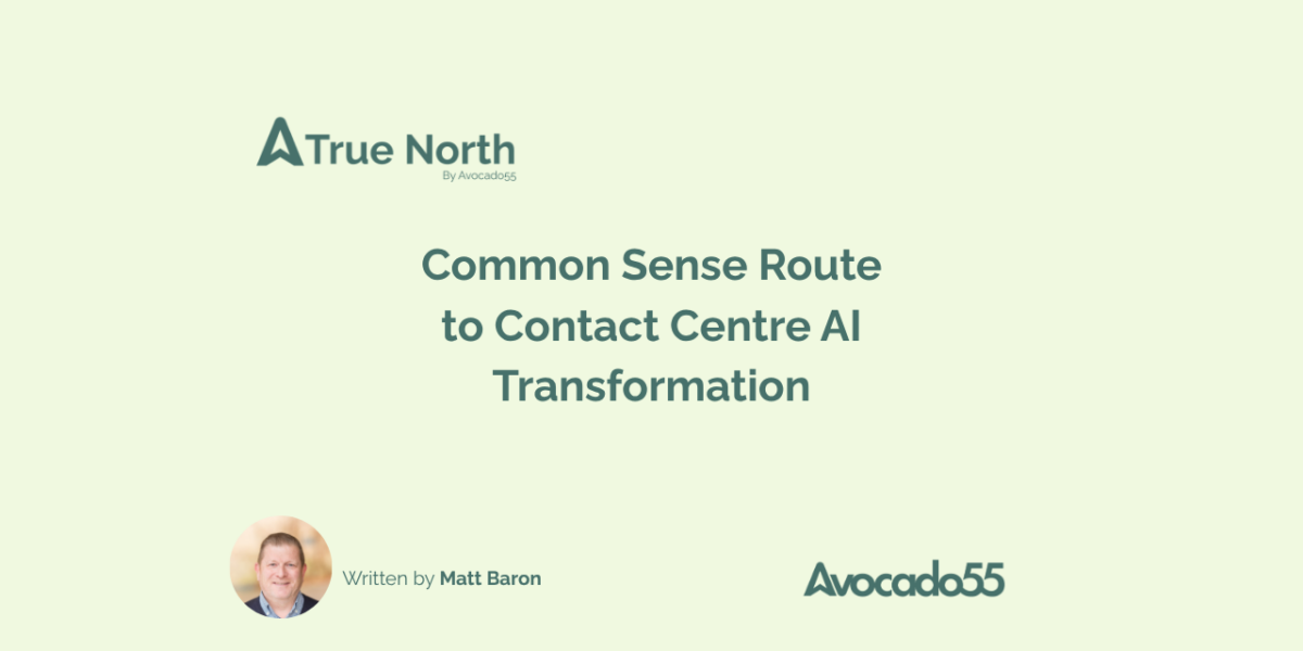 Common Sense Route to Contact Centre AI Transformation